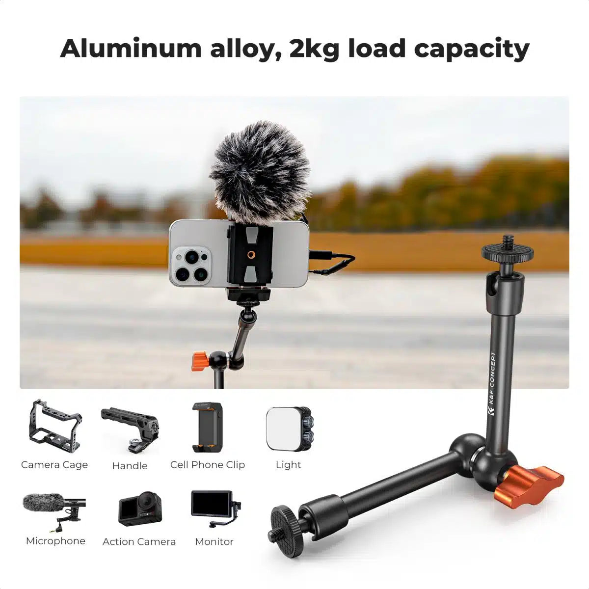 K&F MAGIC ARM 9.8 INCH WITH MINI CLAMP