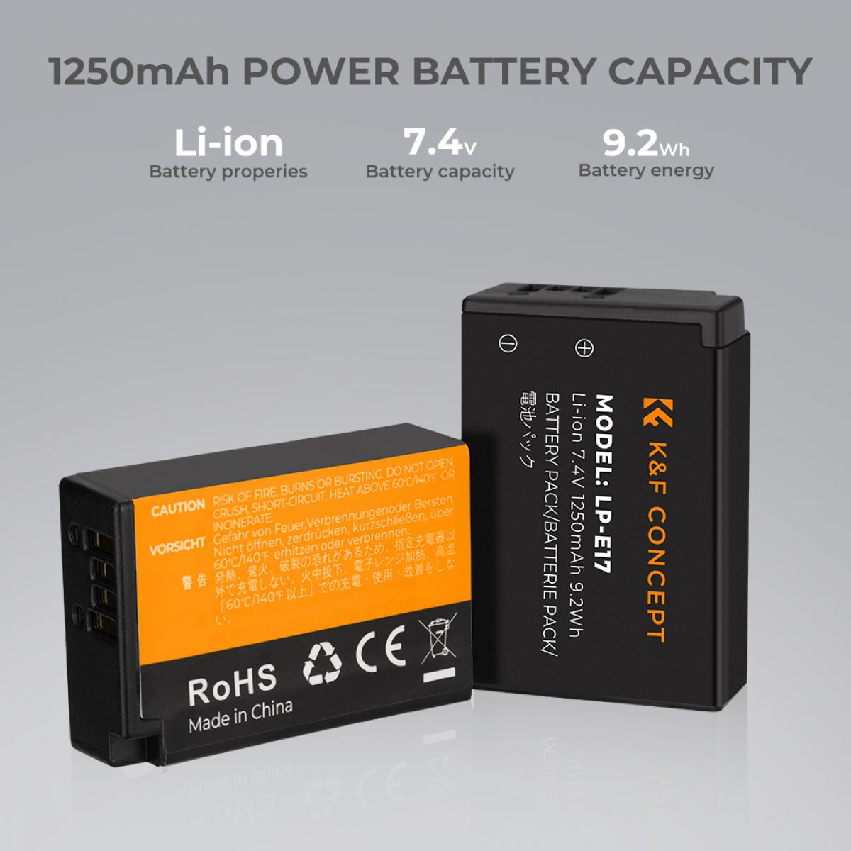 K&F CONCEPT DUAL CHARGER FOR CANON LP-E17 BATTERY
