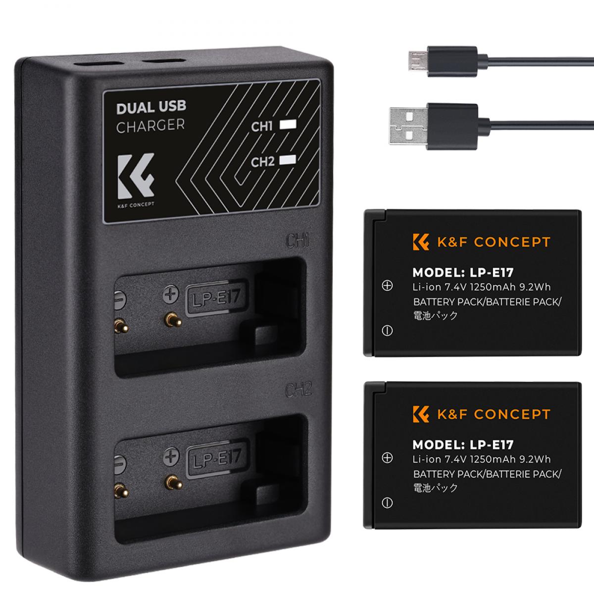 K&F CONCEPT DUAL CHARGER FOR CANON LP-E17 BATTERY