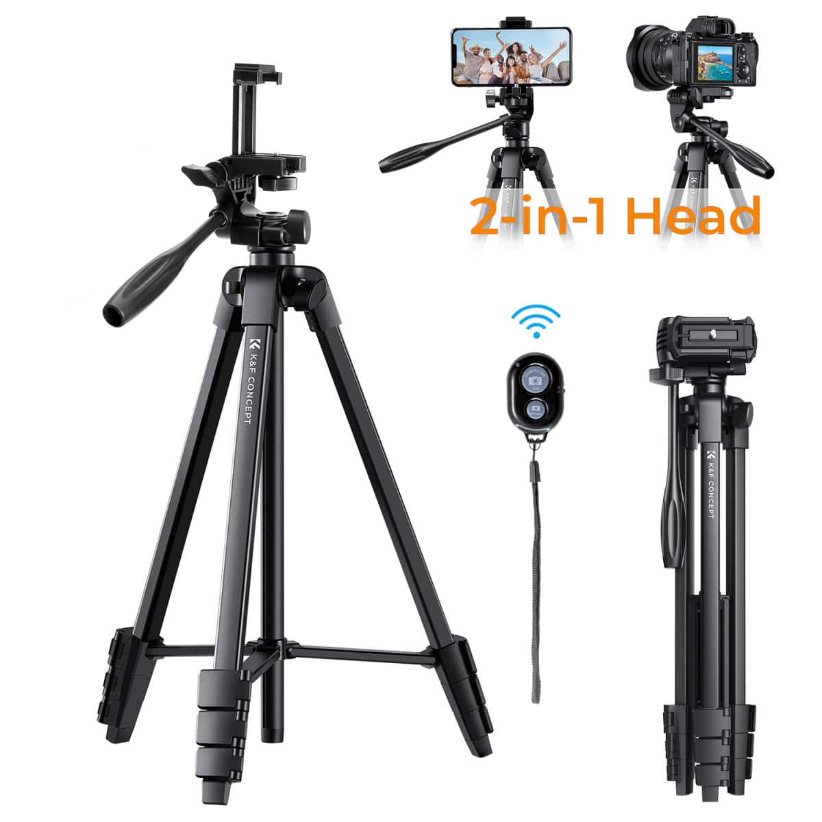 K&F CONCEPT COMPACT-VLOGGER TRIPOD WITH VIDE HEAD