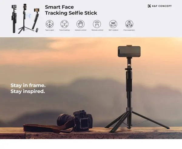 K&F FACE TRACKING SELFIE STICK 180CM WITH GESTURE CONTROL Camera tek