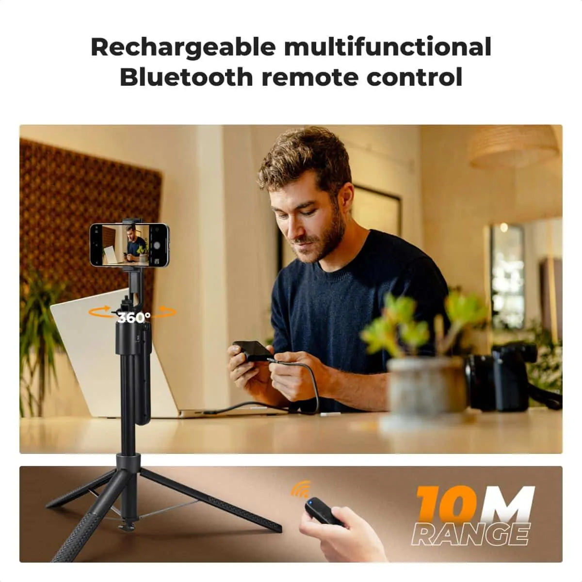 K&F FACE TRACKING SELFIE STICK WITH LEDS Camera tek