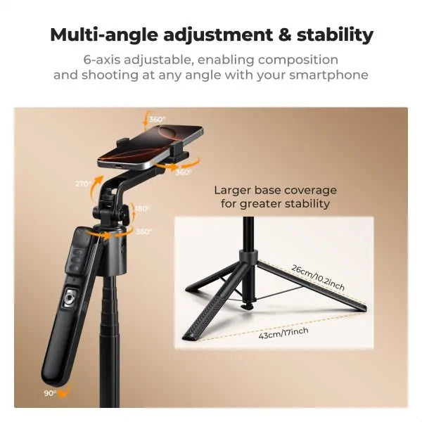 K&F FACE TRACKING SELFIE STICK WITH LEDS Camera tek