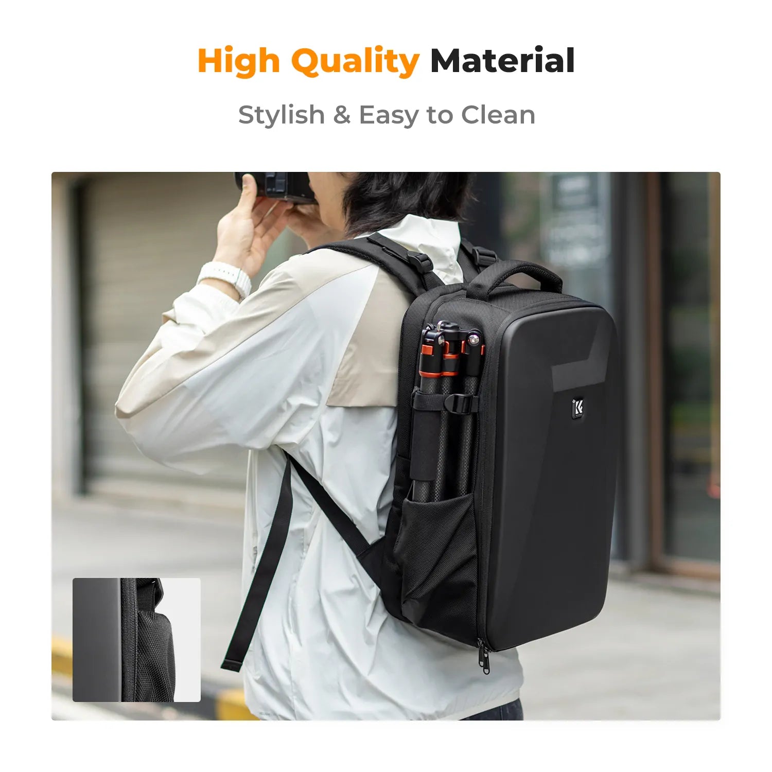 K&F HARDSHELL CAMERA BACKPACK WITH LAPTOP POUCH