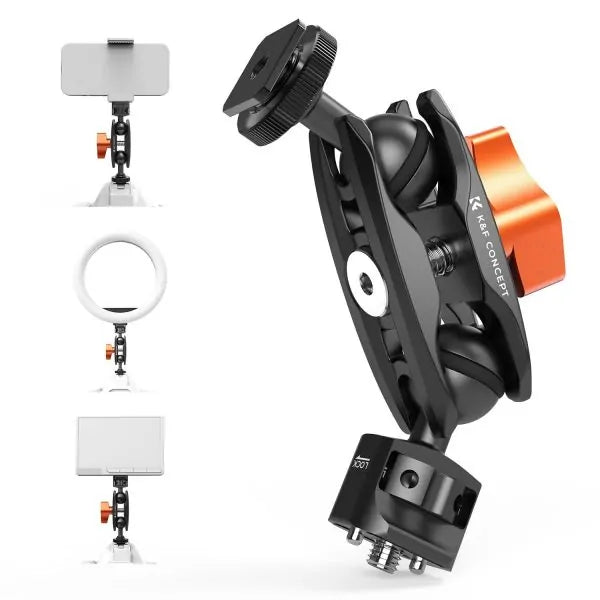 K&F MAGIC ARM MINI WITH ARRI PIN 1/4" & COLD SHOE HEADS