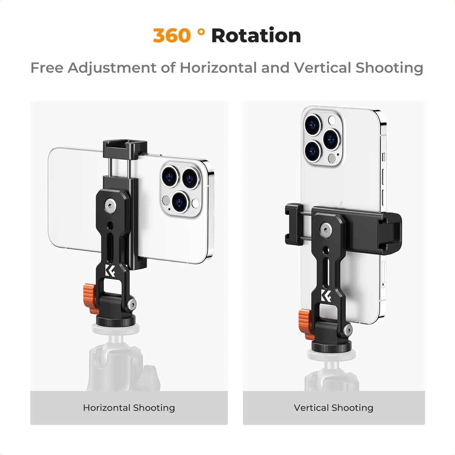 K&F METAL PHONE CLAMP WITH SHOE FOR PHONE ON CAMERA MOUNTING