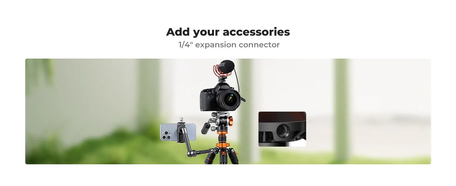 K&F CONCEPT OMNI-DIRECTOR ALUMINIUM VIDEO TRIPOD WITH FLUID HEAD