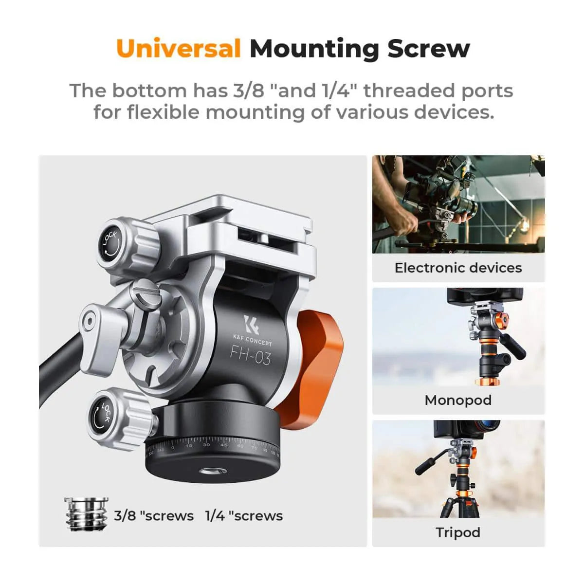 K&F CONCEPT OMNI FLUID VIDEO TRIPOD HEAD WITH MAX LOAD OF 5KG