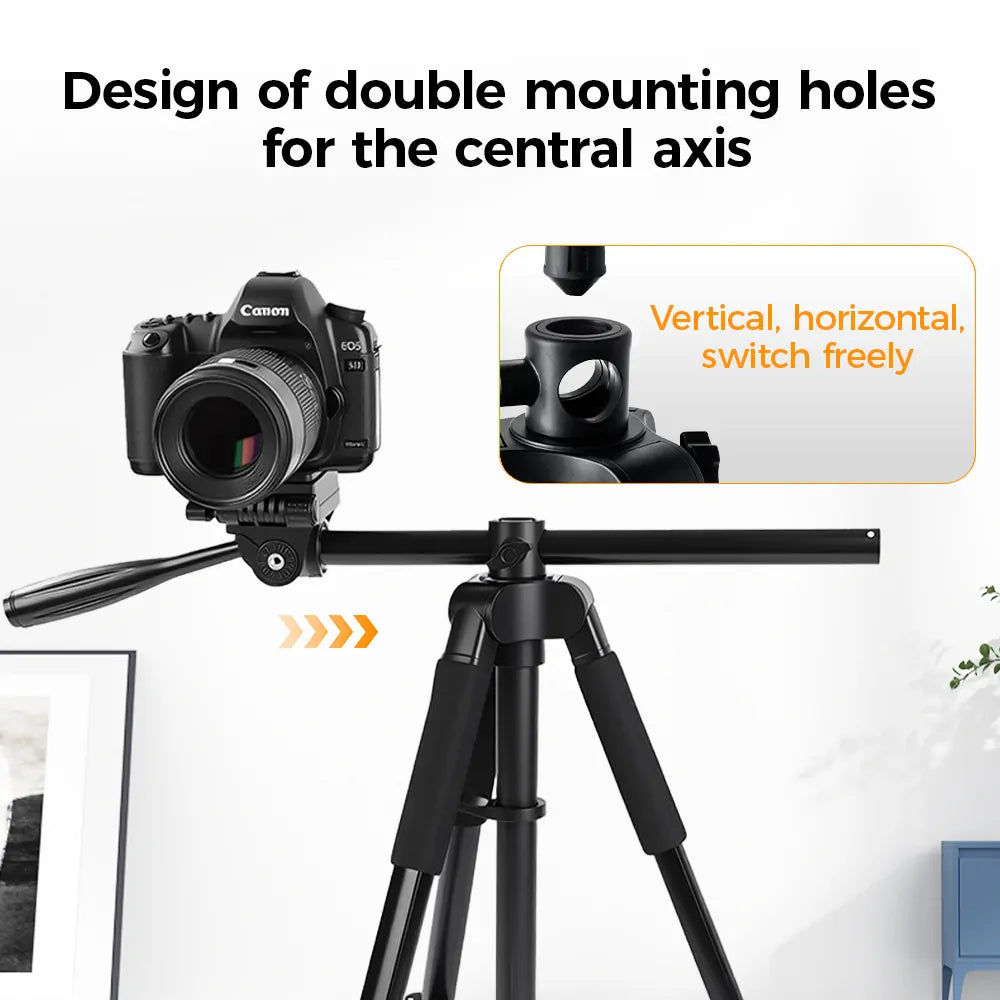 K&F CONCEPTS S254A3 OVERHEAD-VLOGGER 185CM TRIPOD WITH MONOPOD AND HORIZONTAL ARM Camera tek