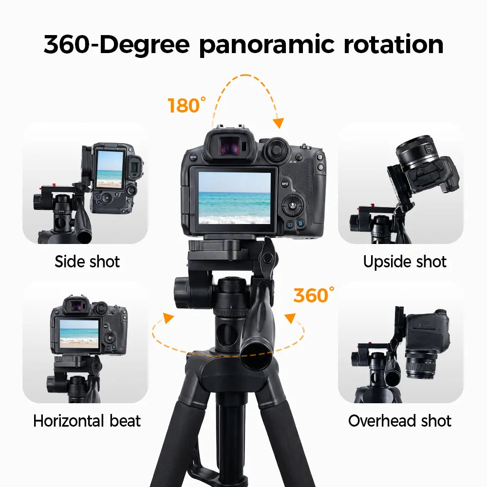 K&F CONCEPTS S254A3 OVERHEAD-VLOGGER 185CM TRIPOD WITH MONOPOD AND HORIZONTAL ARM Camera tek