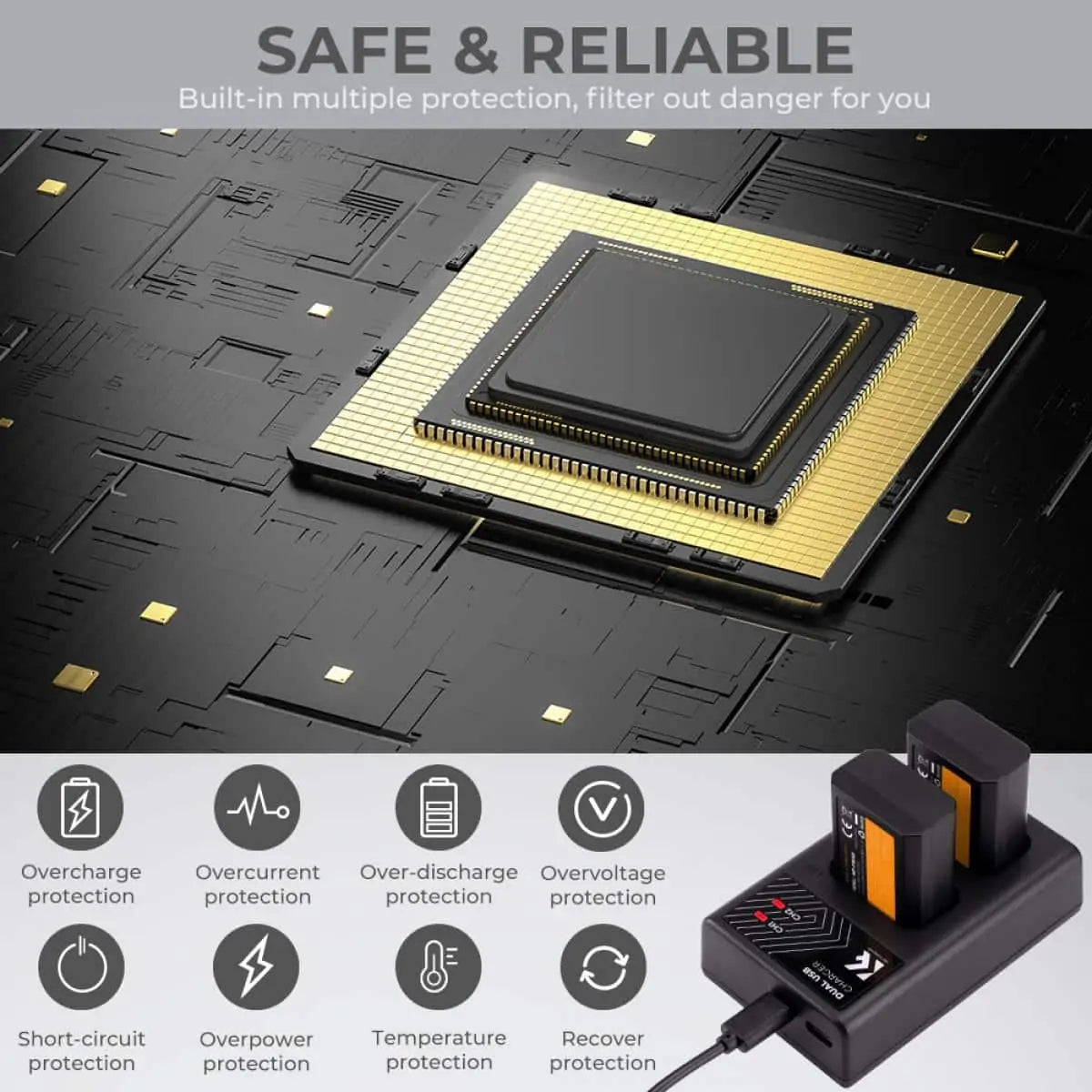 K&F SONY FW-50 BATTERY KIT - 2 BATTERIES + DUAL CHARGER