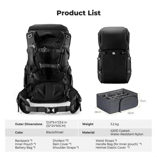 K&F STAR WANDER 40L ADVENTURE BACKPACK