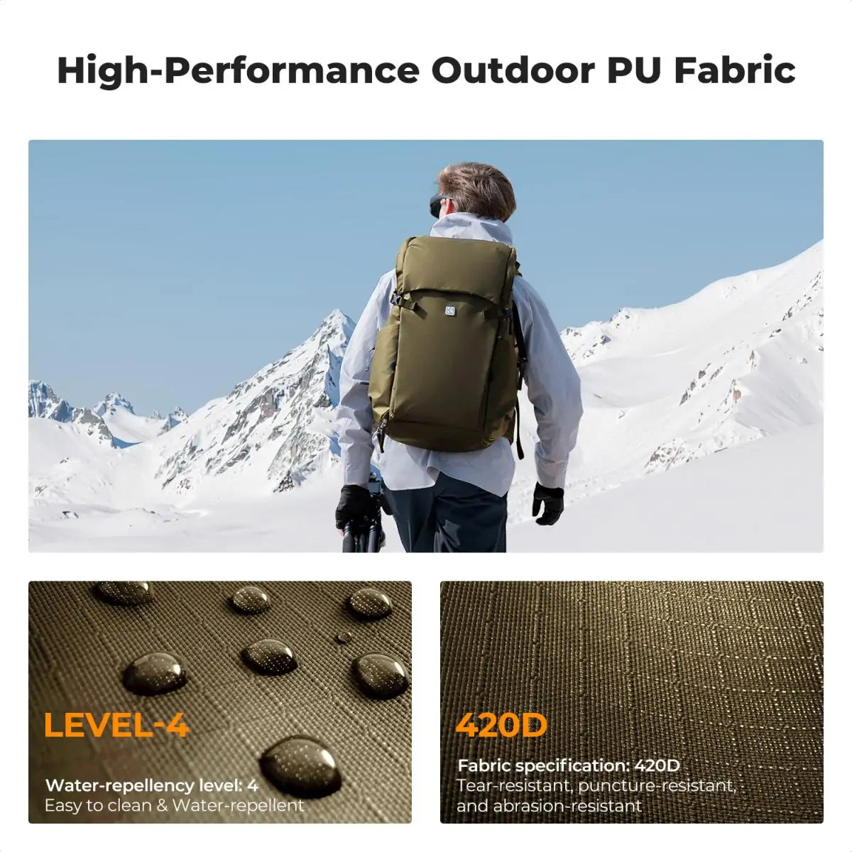 K&F STAR WANDER 30L ADVENTURE BACKPACK - KHAKI