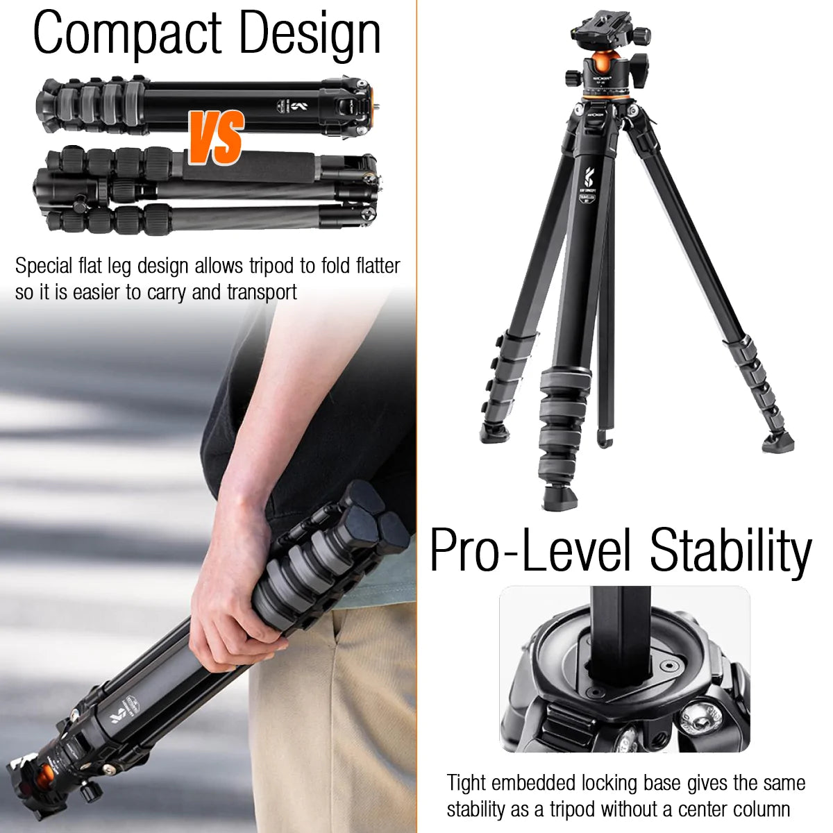 K&F CONCEPT PRO-TRAVELLER TRIPOD