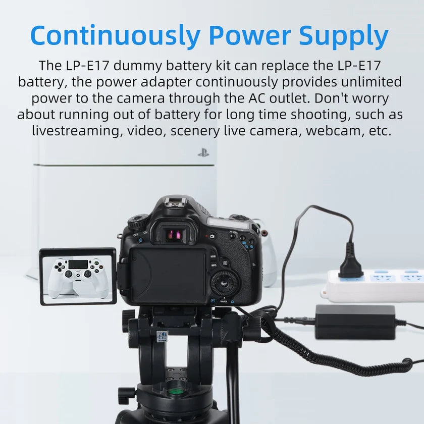 KINGMA DR-LPE17-M CANON LP-E17 DUMMY BATTERY WITH AC POWER SUPPLY