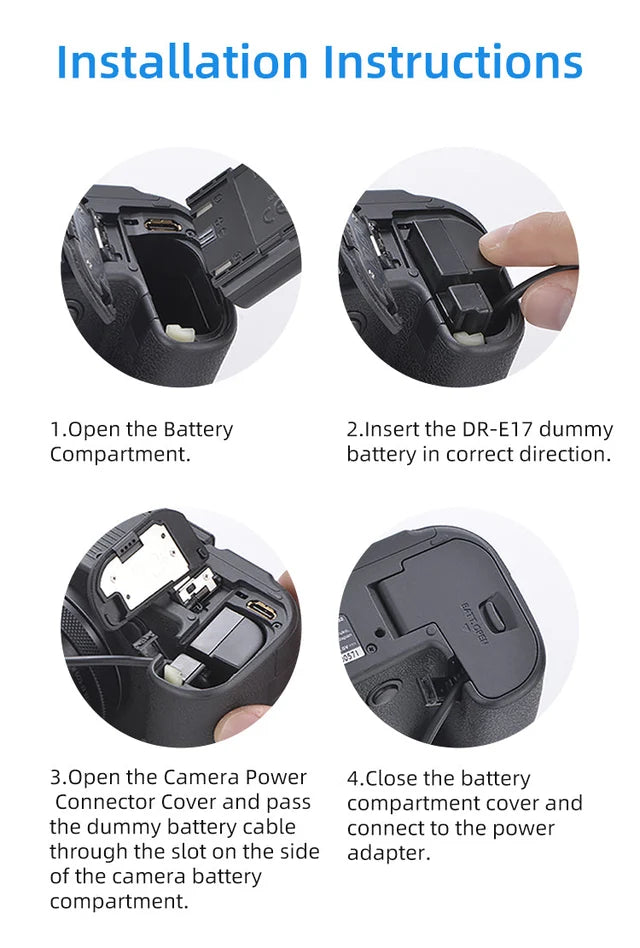 KINGMA DR-LPE17-M CANON LP-E17 DUMMY BATTERY WITH AC POWER SUPPLY