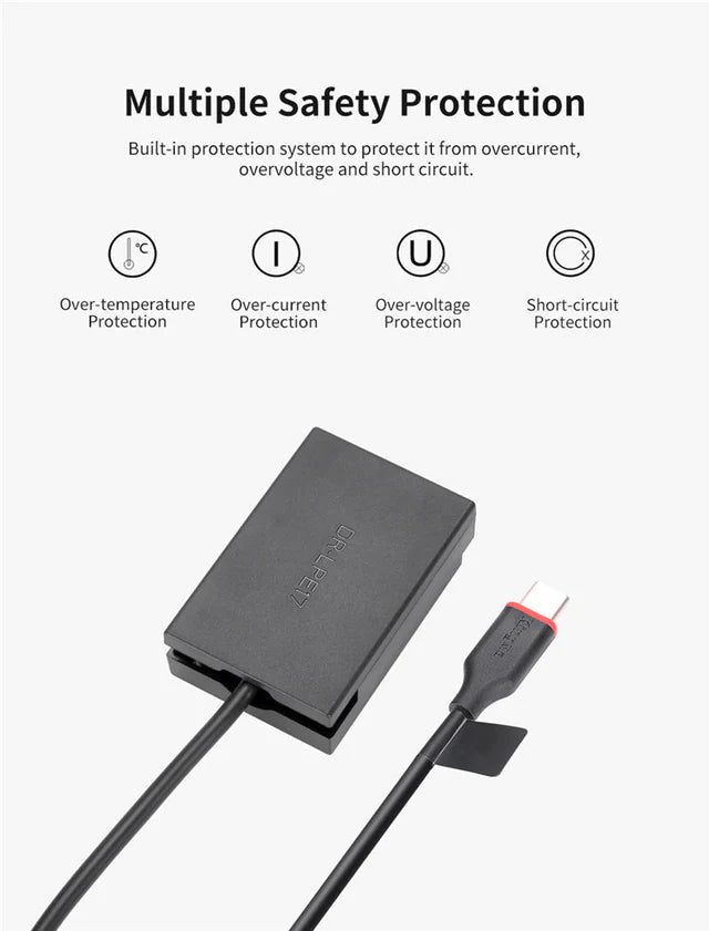 KINGMA TC-LPE17 LP-E17 USB-C REPLACEMENT DUMMY BATTERY ADAPTER FOR CANON