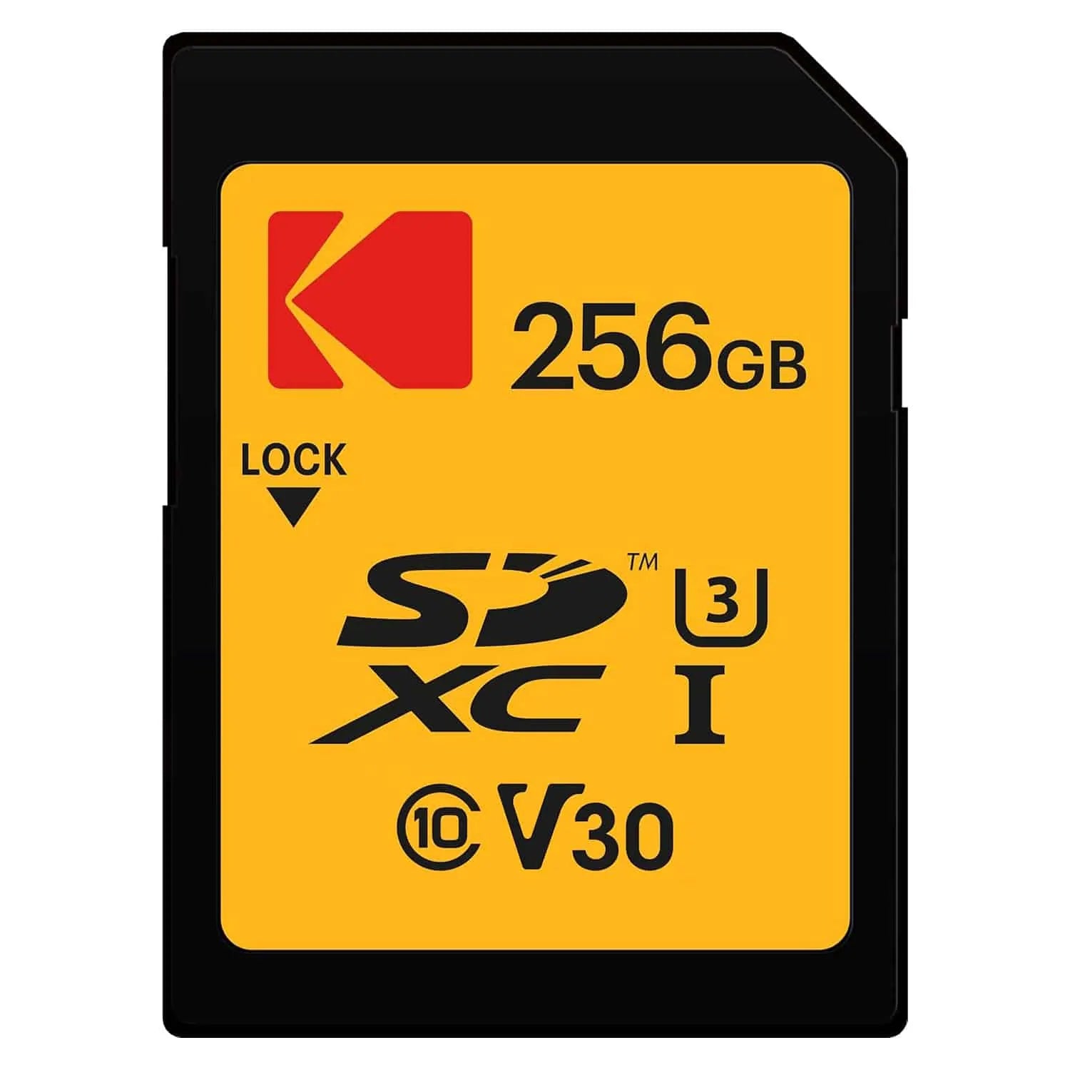 KODAK SDXC 256GB UHS-I U3 V30 MEMORY CARD ULTRA PERFORMANCE FOR 4K CAPTURE