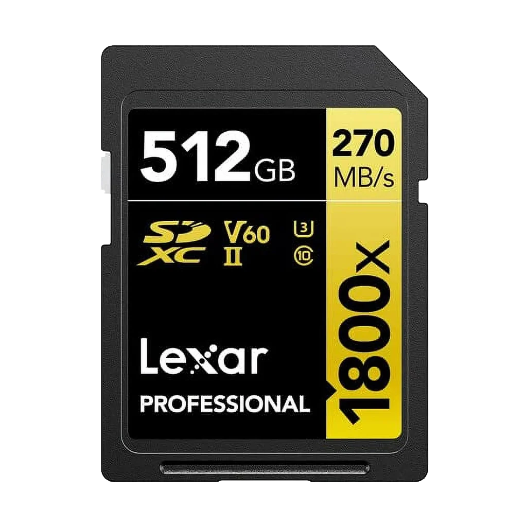 LEXAR PROFESSIONAL 512GB 1800X UHS-II SDXC GOLD SERIES