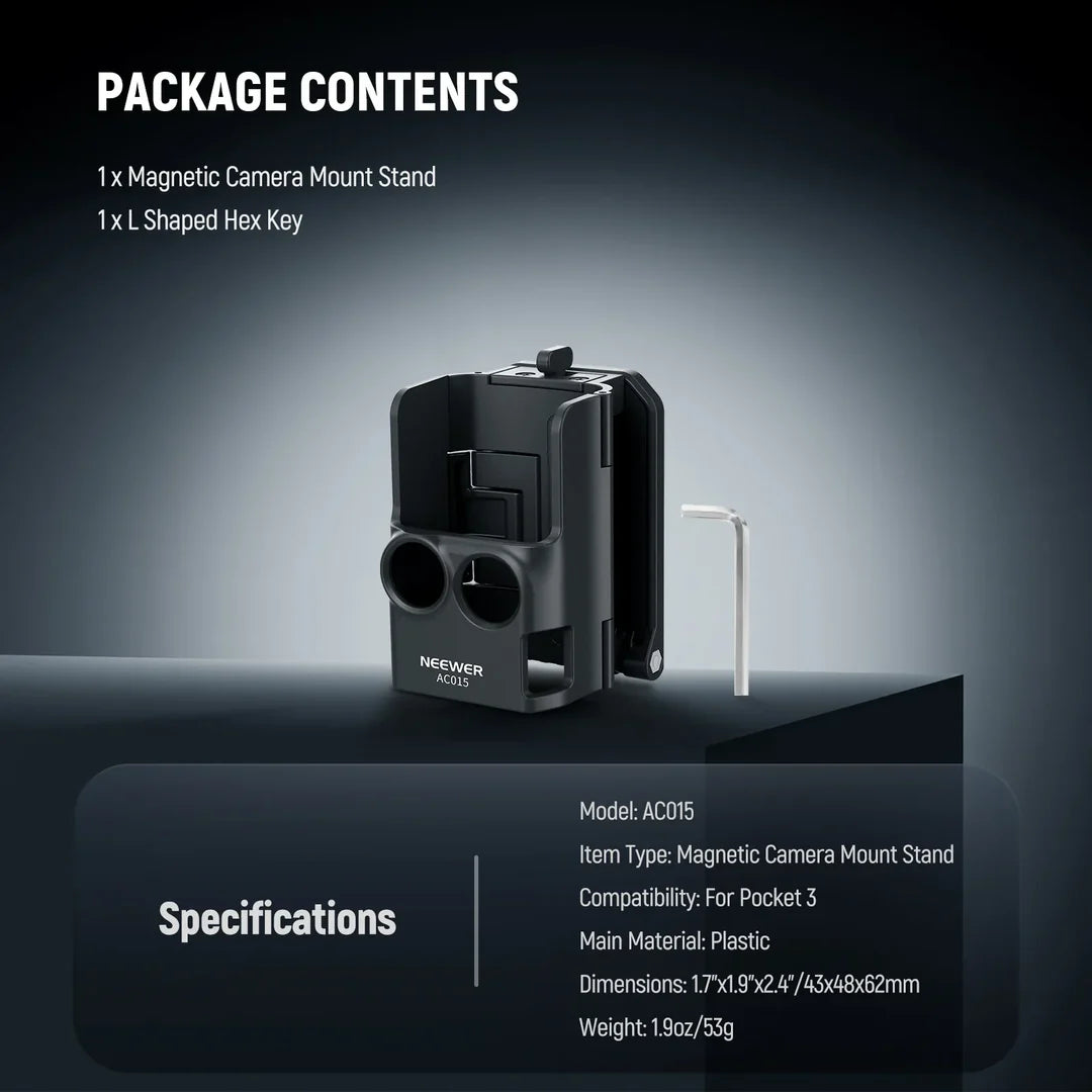 NEEWER BASICS AC015 MAGNETIC CAMERA MOUNT 180 DEGREES ROTATE FOR DJI OSMO POCKET 3