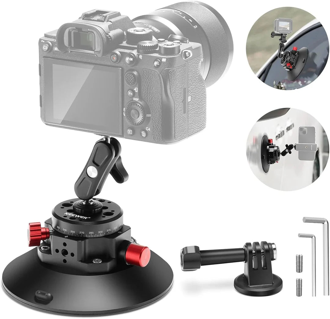 NEEWER CA013 6 INCH CAMERA SUCTION MOUNT WITH BALL HEAD MAGIC ARM