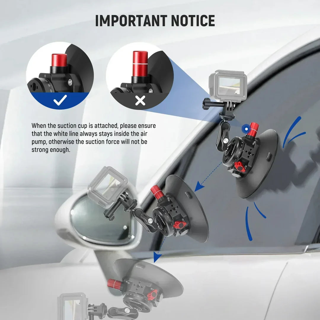 NEEWER CA013 6 INCH CAMERA SUCTION MOUNT WITH BALL HEAD MAGIC ARM