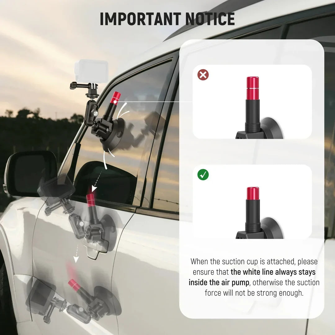 NEEWER CA136 TRIPLE SUCTION CUP EXTENSION POLE CAR