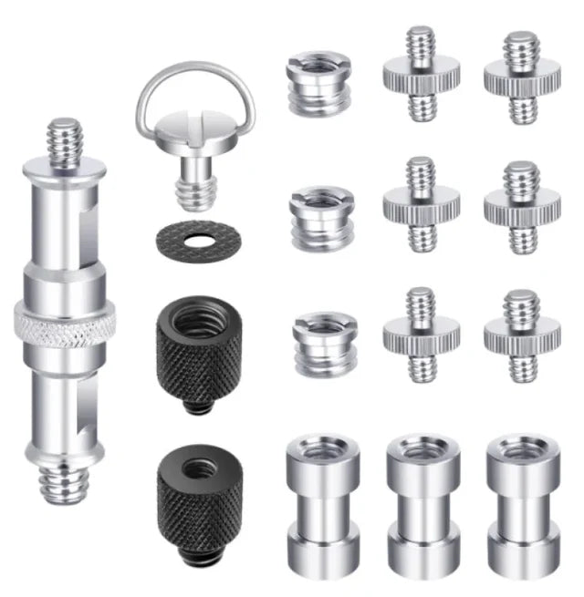 NEEWER CAMERA SCREW KIT 16 PIECES TRIPOD SCREW ADAPTER CONVERTER SPIGOT SCREW MOUNT PACK