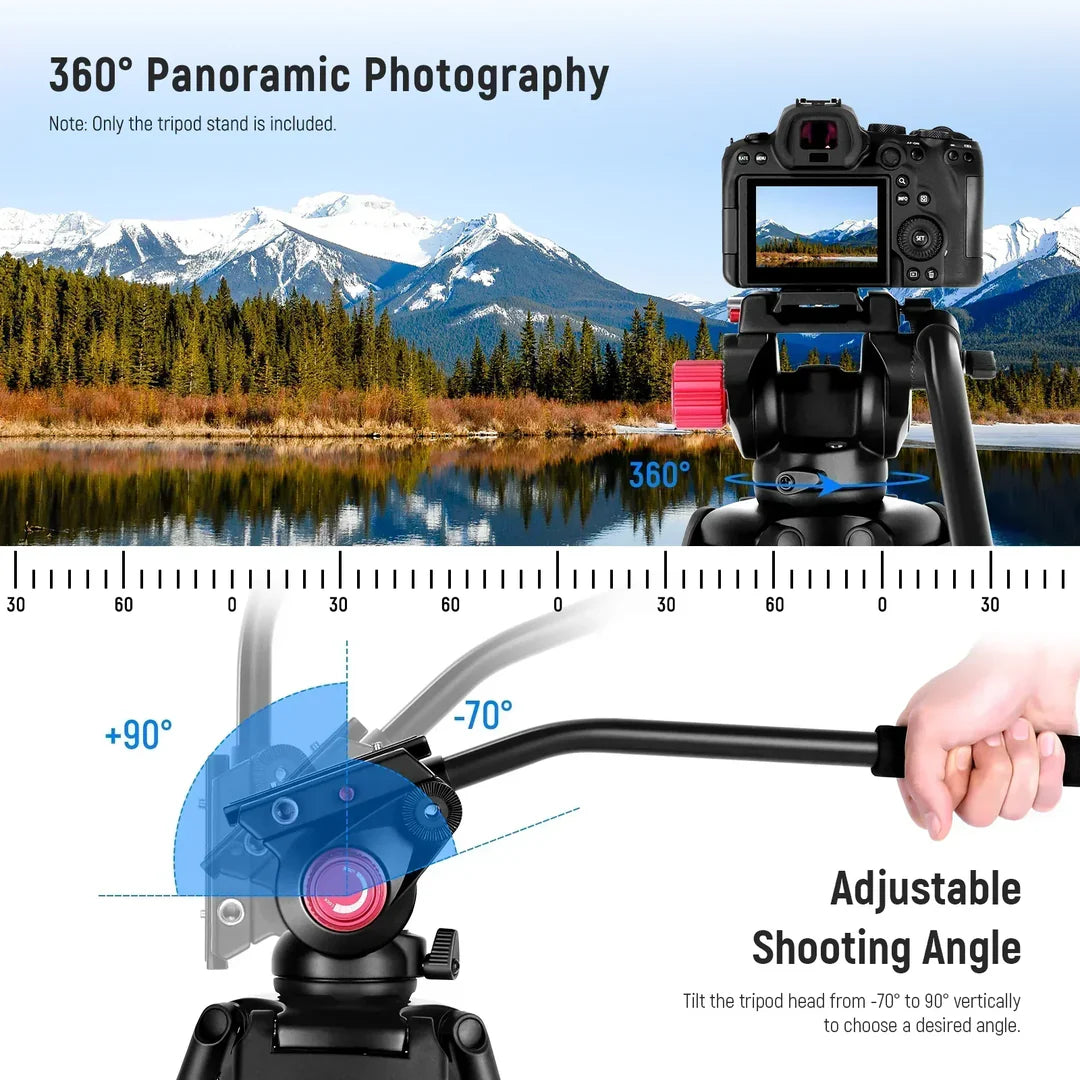 NEEWER DS801 79INCH/200CM ALUMINIUM VIDEO TRIPOD WITH FLUID HEAD
