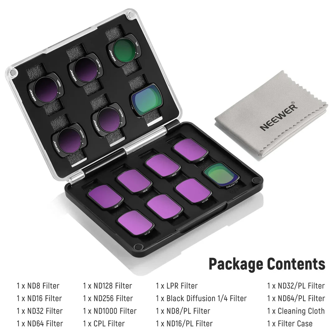 NEEWER FL-P10 14-PACK MAGNETIC ND & CPL & EFFECT FILTER SET FOR DJI OSMO POCKET 3