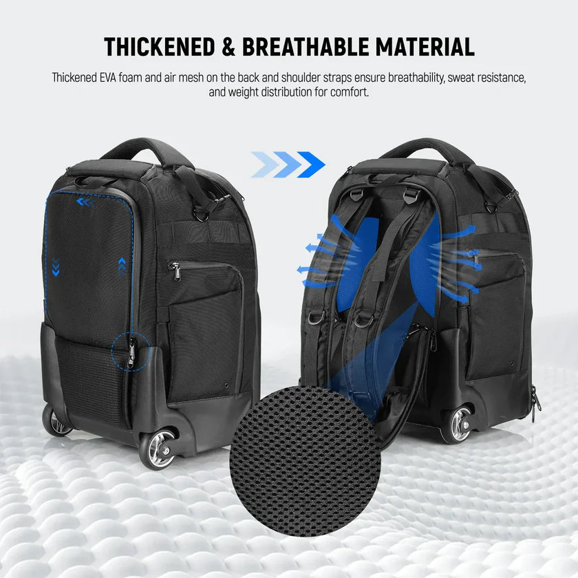 NEEWER PB027 2-IN-1 TROLLEY PULL BAR ROLLING CAMERA BACKPACK BAG
