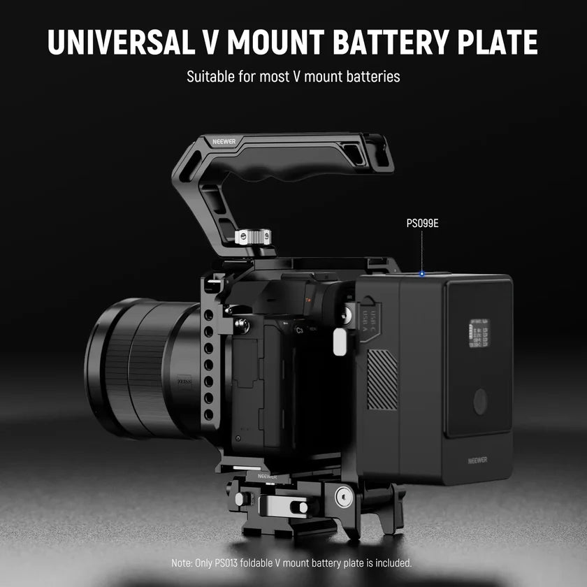 NEEWER PS013 FOLDABLE CAMERA RIG WITH V-MOUNT BATTERY PLATE AND ARCA-TYPE Q-R BASEPLATE