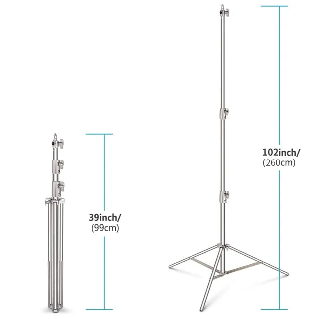 NEEWER ST-260SS 260CM HEAVY DUTY SILVER SS SPRING - CUSHIONED LIGHT STAND
