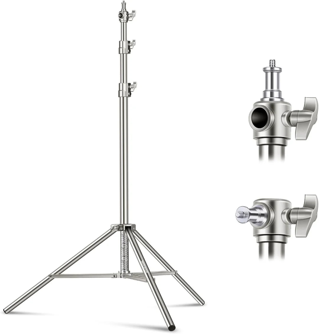 NEEWER ST-300SS 300CM HEAVY-DUTY SILVER S/STEEL SPRING CUSHIONED LIGHT STAND