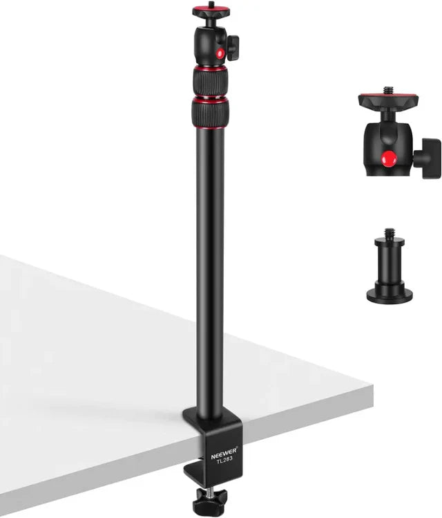 NEEWER TL253A DESKTOP STREAMING CAMERA MOUNT STAND WITH 1/4" BALL HEAD & CLAMP