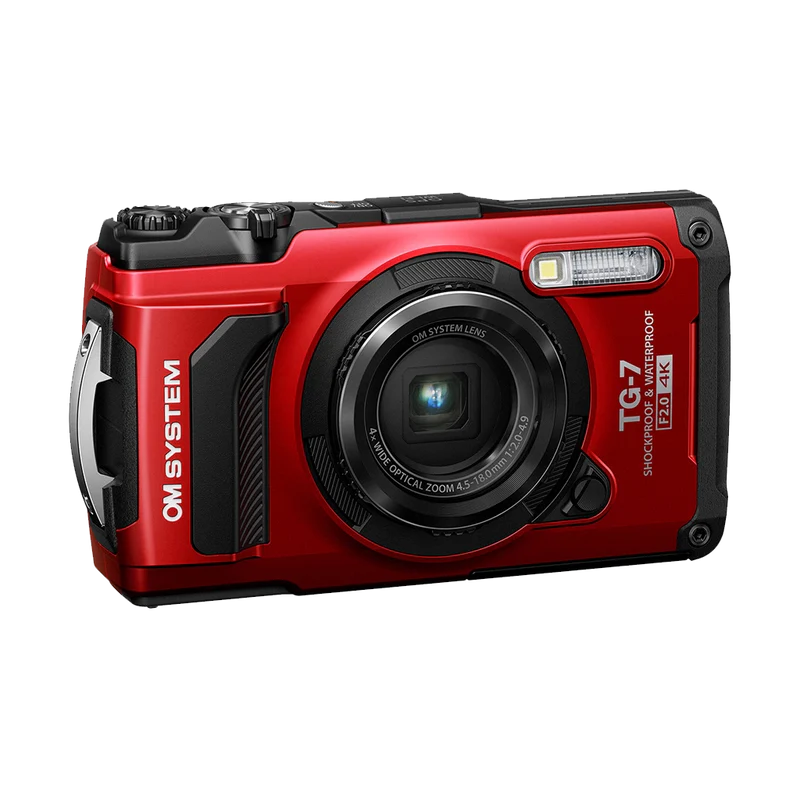 OM SYSTEM Tough TG-7 Digital Camera (Black) Red Camera tek