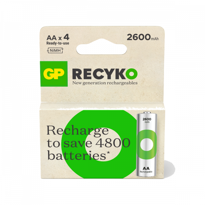 GP RECYKO 2600MAH AA 4 PACK