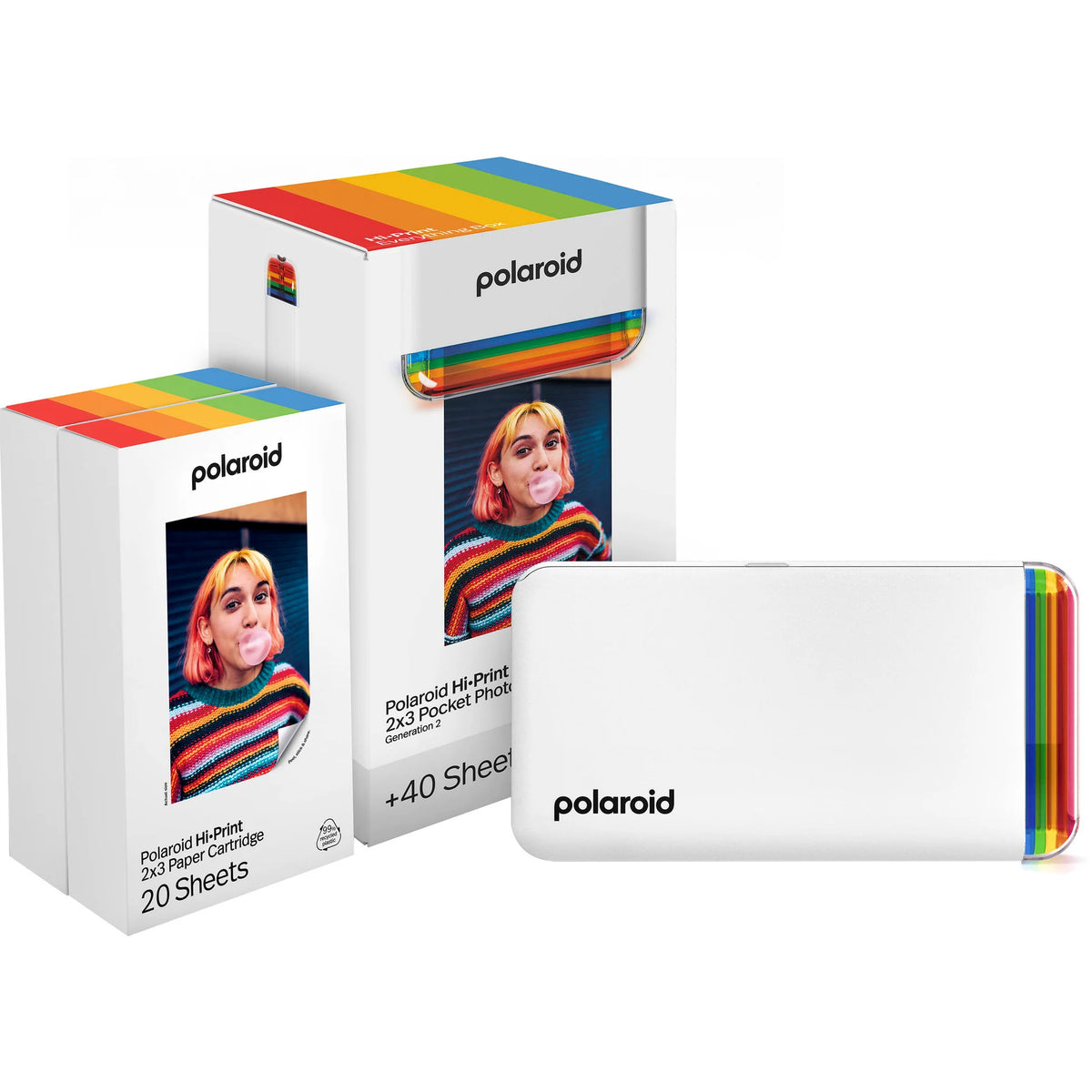 Polaroid Hi-Print 2x3 Pocket Photo Printer Gen 2 Everything Box (White) Camera tek