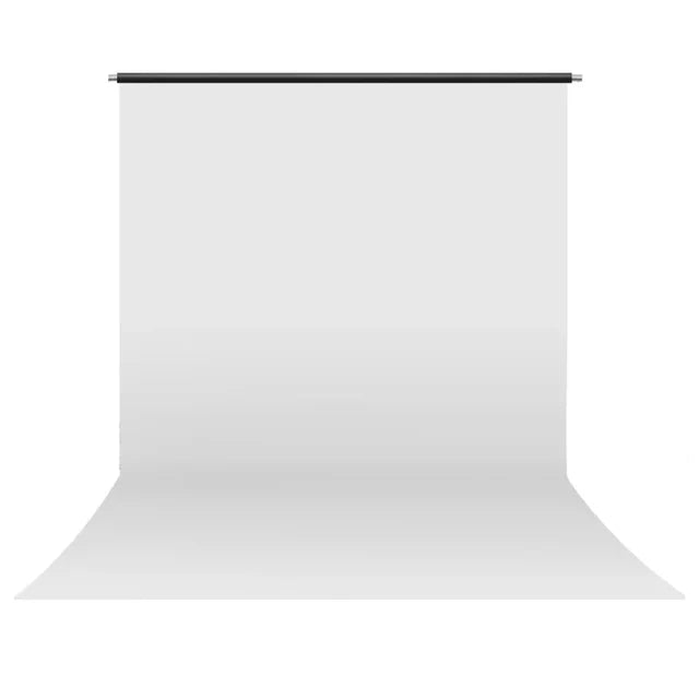 PVC 2.6X5M WHITE VINYL BACKDROP WITH 50MM ALUMINIUM CROSSBAR