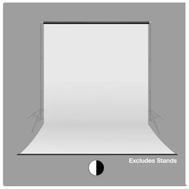 PVC 2.6X5M WHITE VINYL BACKDROP WITH 50MM ALUMINIUM CROSSBAR