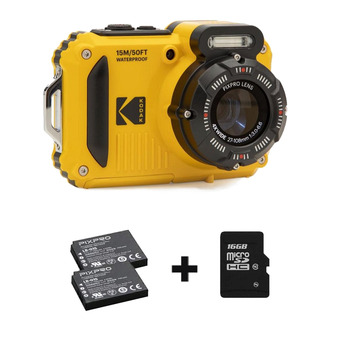 KODAK PIXPRO WPZ2 DIGITAL CAMERA KIT (YELLOW)