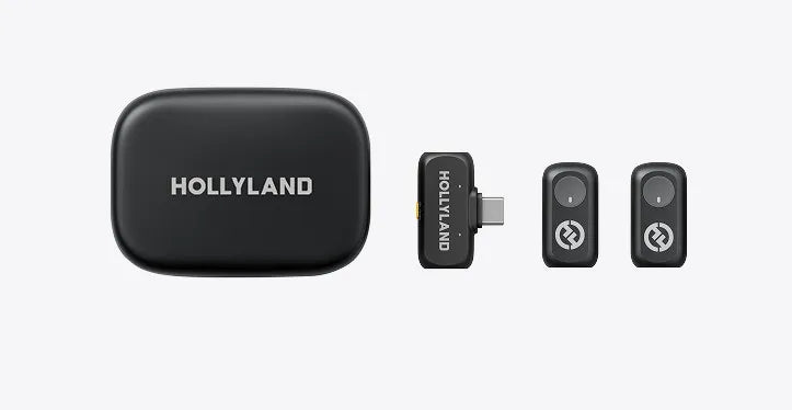 HOLLYLAND LARK A1 DUO 2-PERSON WIRELESS MICROPHONE SYSTEM WITH USB-C CONNECTORS FOR MOBILE DEVICES