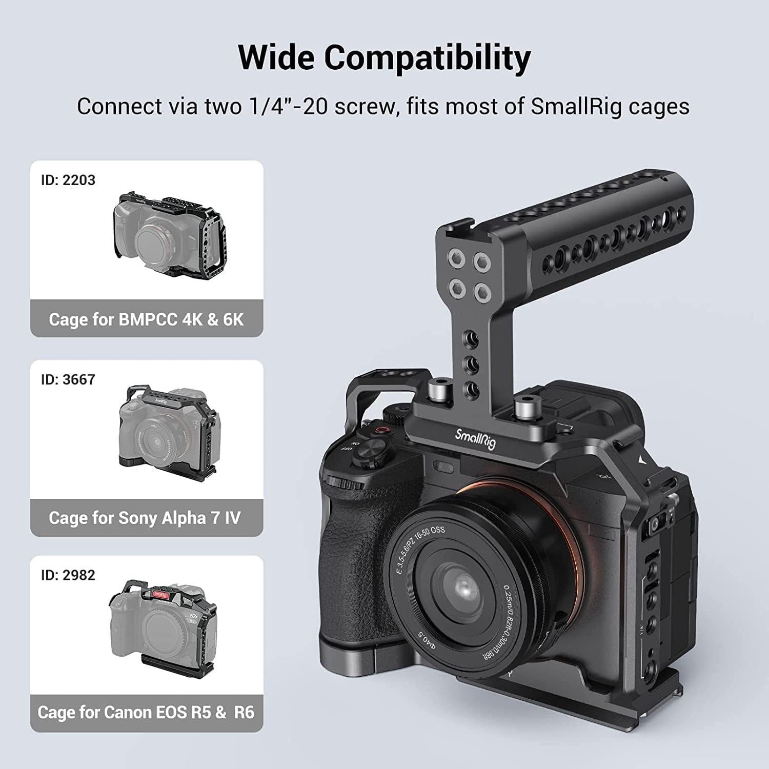 SmallRig Camera Top Handle Grip, DSLR Cage Handle Camera tek
