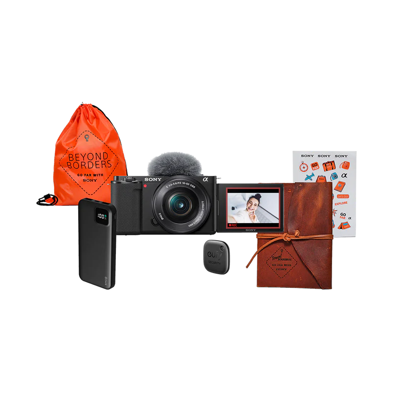 Sony ZV-E10 Mirrorless Camera with 16-50mm Lens (Black) + FREE Beyond Borders Travel Kit