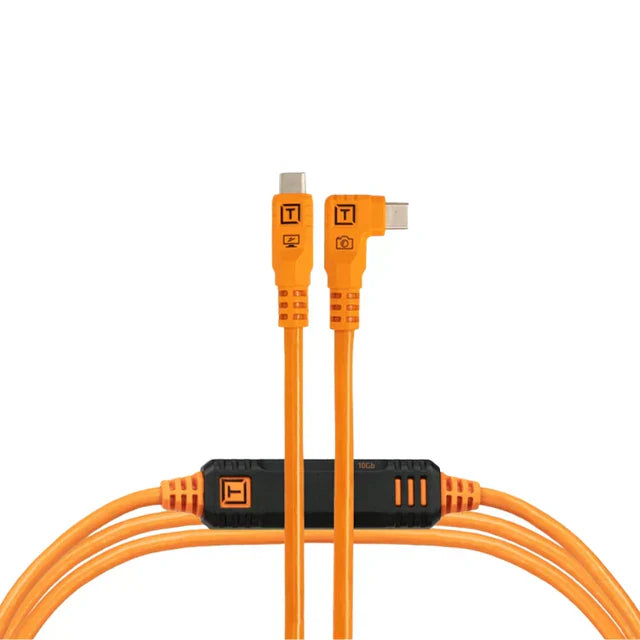 TETHERTOOLS TETHERPRO OPTIMA 10G 15'(4.6M) USB-C TO USB-C STRAIGHT TO RIGHT ANGLE CABLE