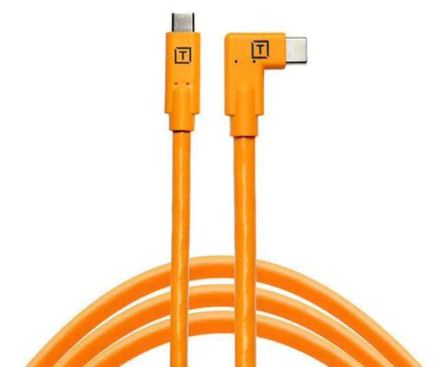 TETHER TOOLS TETHERPRO CAMERA TETHERING CABLE USB-C TO USB-C RIGHT ANGLE - 4.6M ORANGE