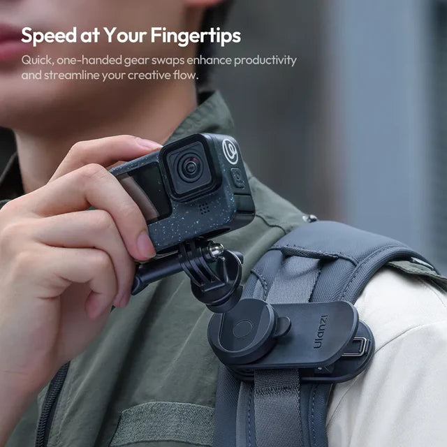 ULANZI CK02 MAGNETIC CLIP MOUNT WITH QUICK-RELEASE PLATE FOR ACTION CAMERAS