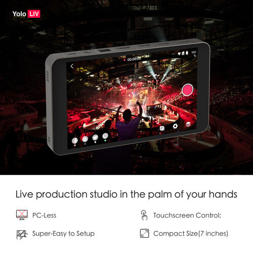 YoloLiv YoloBox Portable All-in-One Multi-Camera Live Streaming and Switcher Camera tek