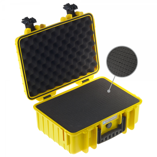 B&W International Type 4000 CASE with Foam– Yellow Camera tek