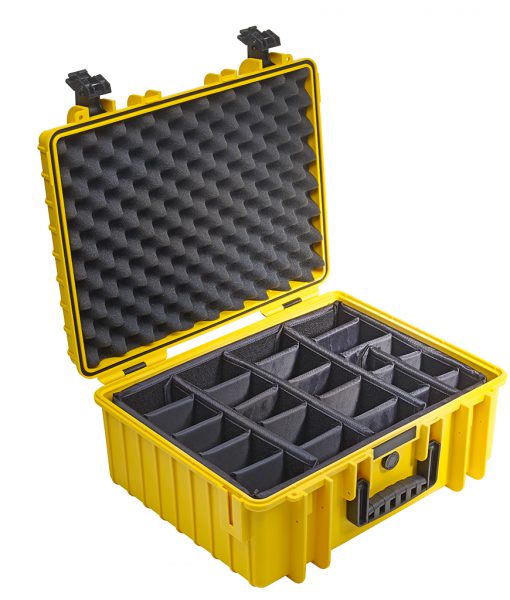 B&W International Type 6000 CASE with Dividers – Yellow Camera tek